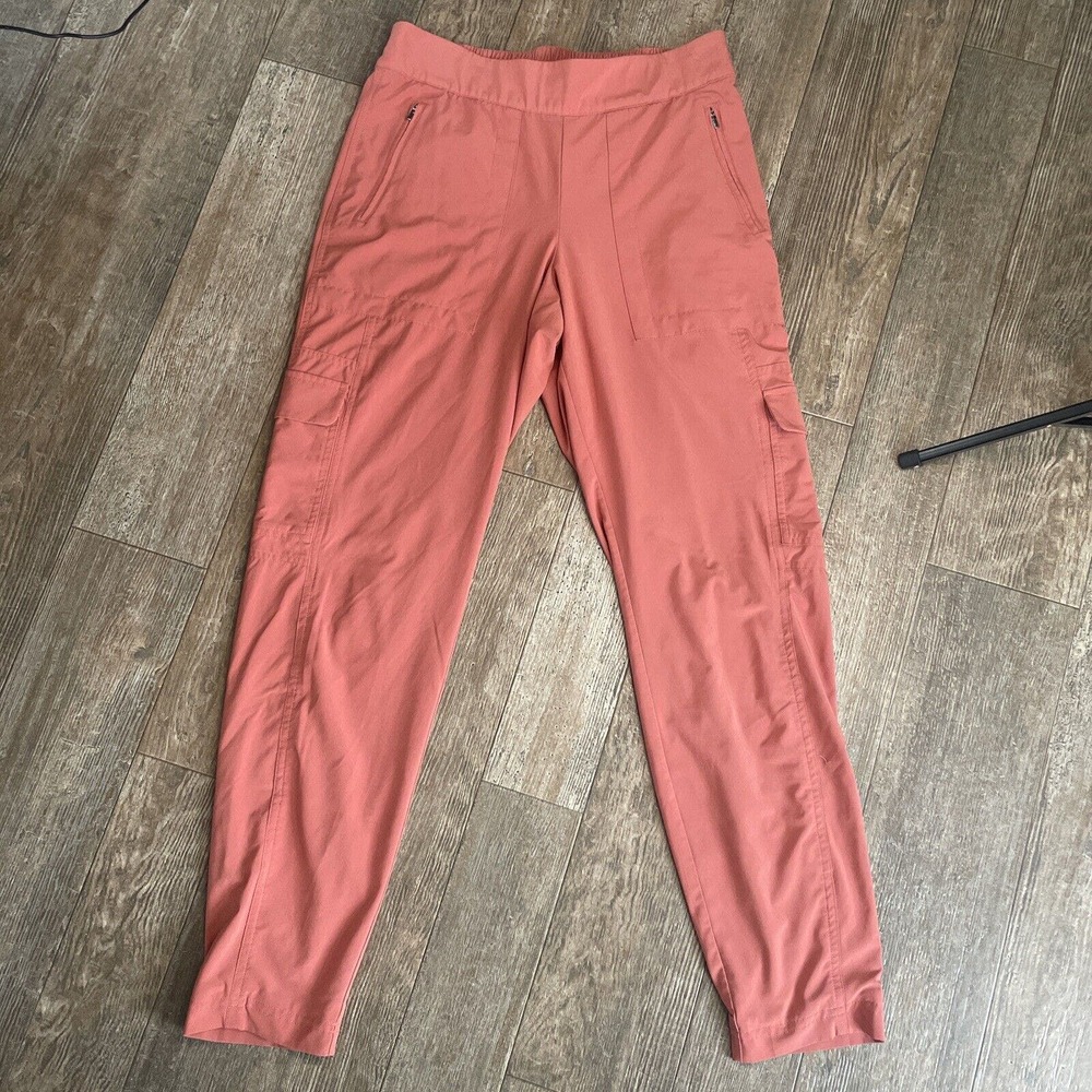 Athleta Chelsea Cargo Lined Pant Pink Pull-on Straight Women's Size 10 Tall 10T